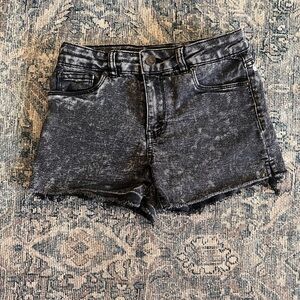 Hudson Girls Black Stretch Denim Cut-off Shorts